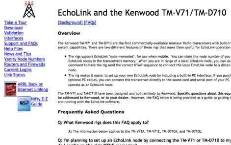 EchoLink and Kenwood TM-D710 Picture