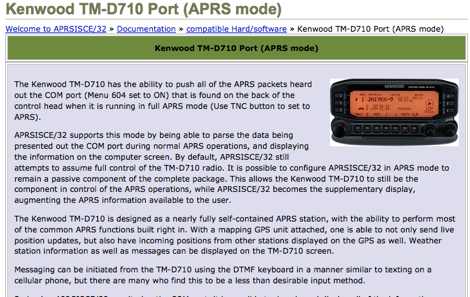DXZone Kenwood TM-D710 Port APRS mode
