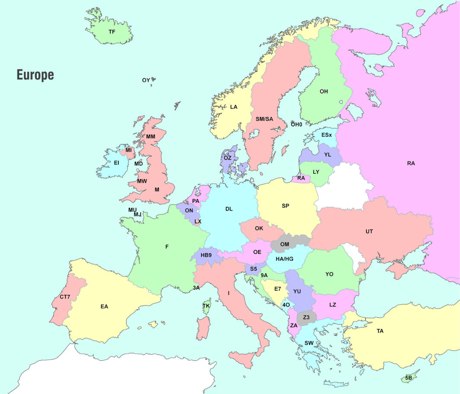 Europe Ham Radio Map Picture