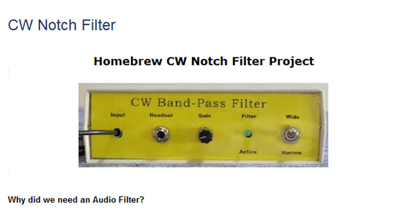 CW Notch Filter