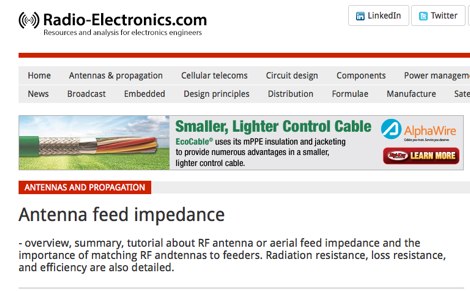 Antenna feed impedance