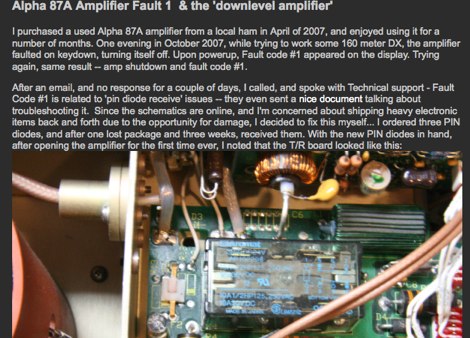 DXZone Alpha 87A Amplifier Fault 1  