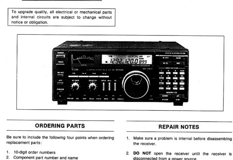 Icom IC R7100 Service Manual Picture