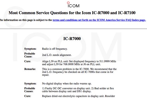 Icom IC R7100 FAQ 