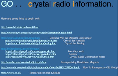 DXZone Crystal radio information