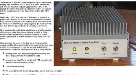 80W all mode VHF amplifier