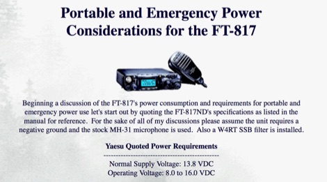 Portable Power Considerations for the FT-817  Picture
