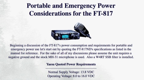 DXZone Portable Power Considerations for the FT-817 