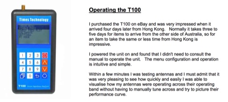 Times T100 Antenna Analyser Review Picture