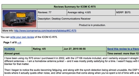 Icom IC-R75 review
