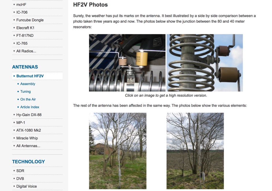 The Butternut HF2V antenna after three years Picture