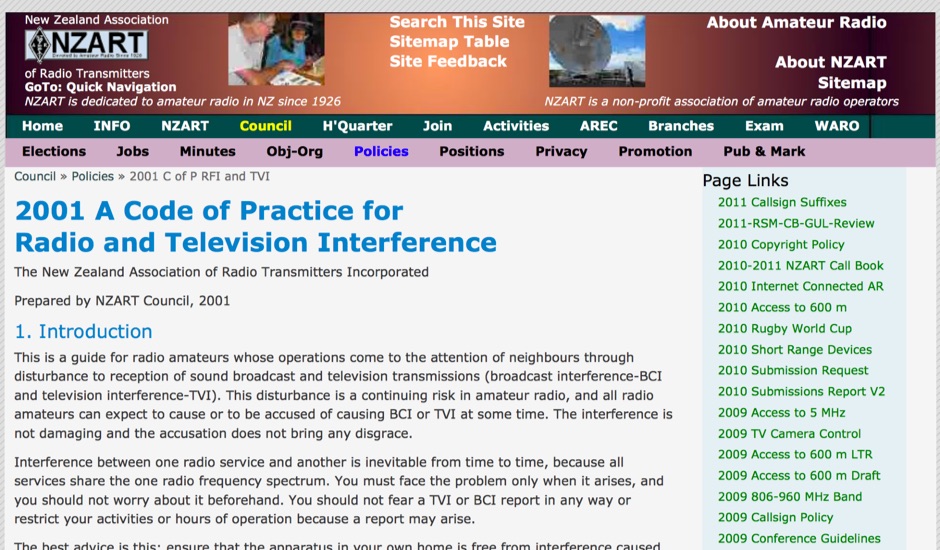 A Code of Practice for Radio and Television Interference