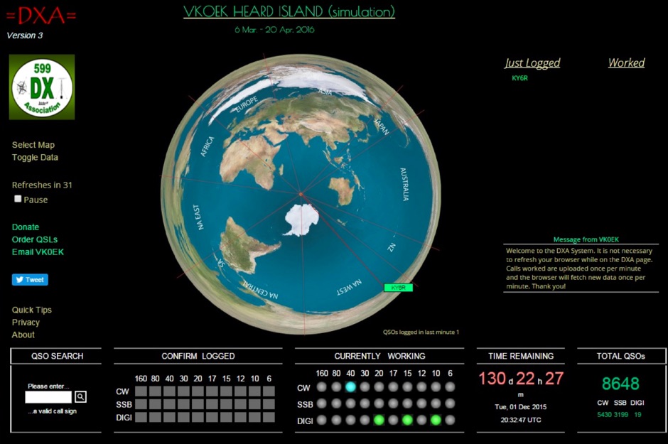 DXZone VK0EK Log Online