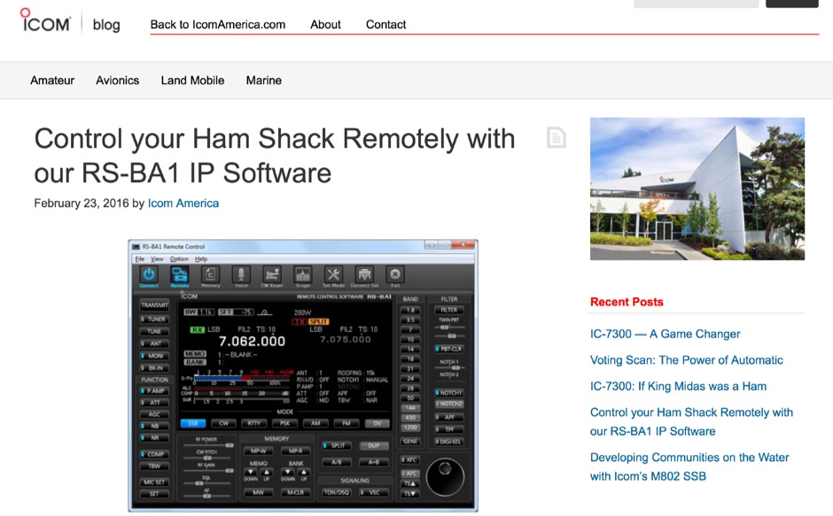 DXZone Control your Ham Shack Remotely with RS-BA1 IP Software