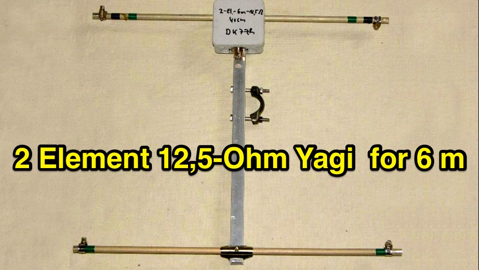 12,5 Ohm 2 element Yagi for 50 MHz