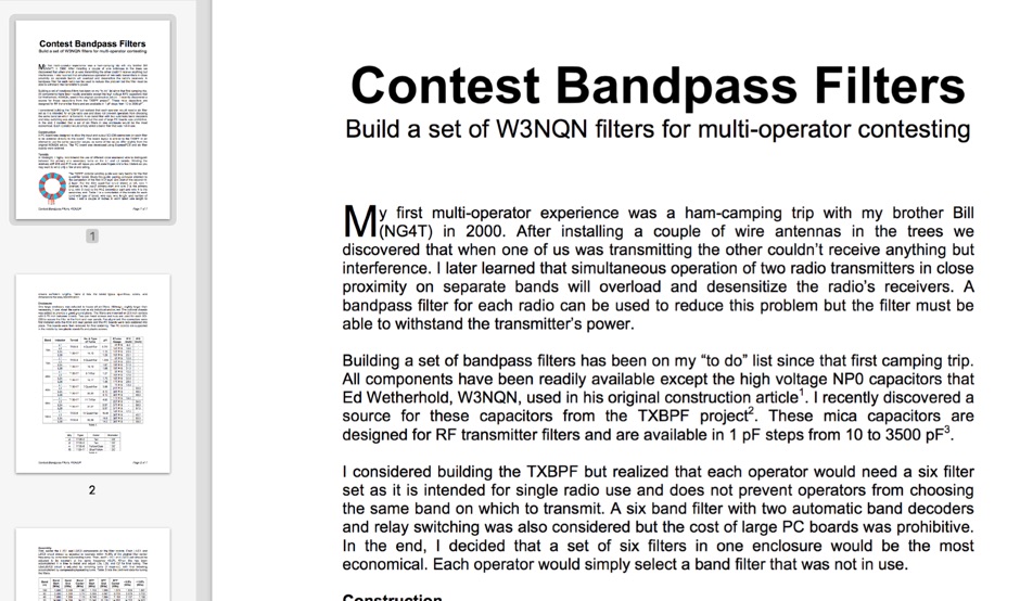 Contest Bandpass Filters