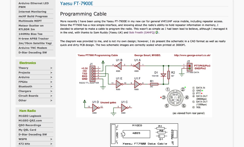 Yaesu FT-7900E Programming Cable