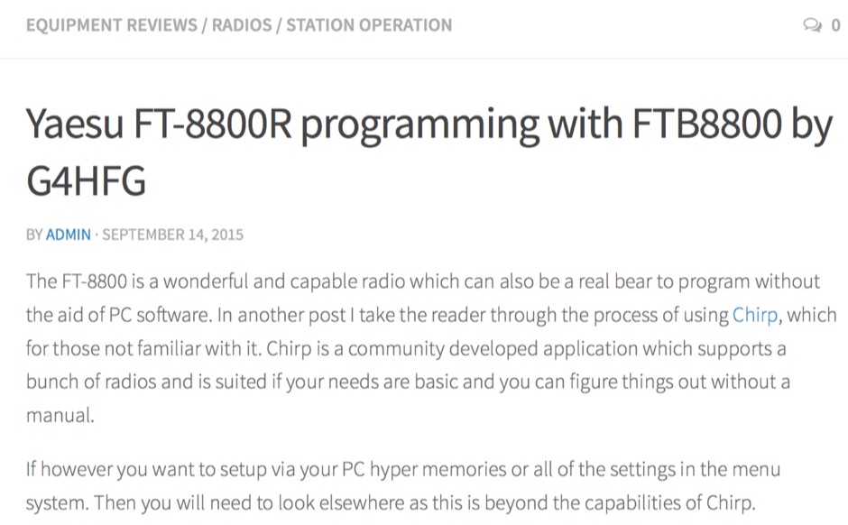 DXZone Programming Yaesu FT-8800R 