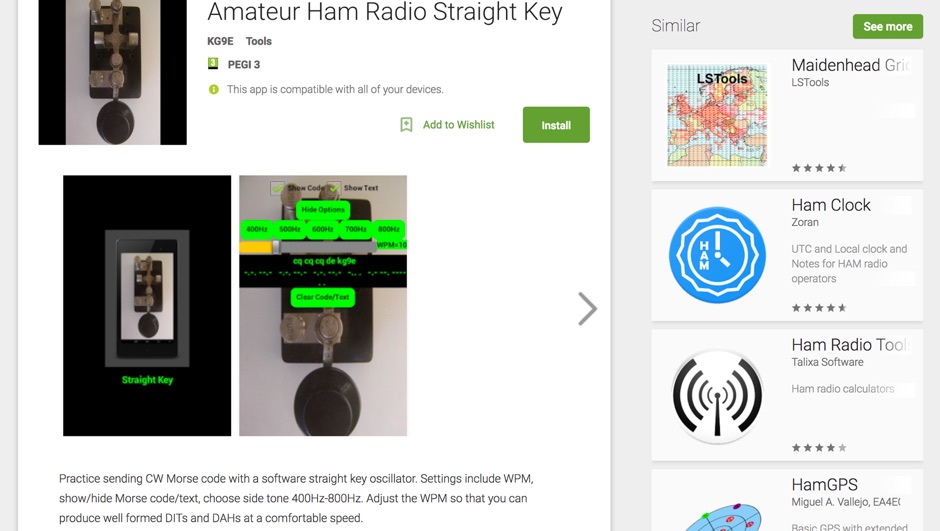 Amateur Ham Radio Straight Key - Android App Picture