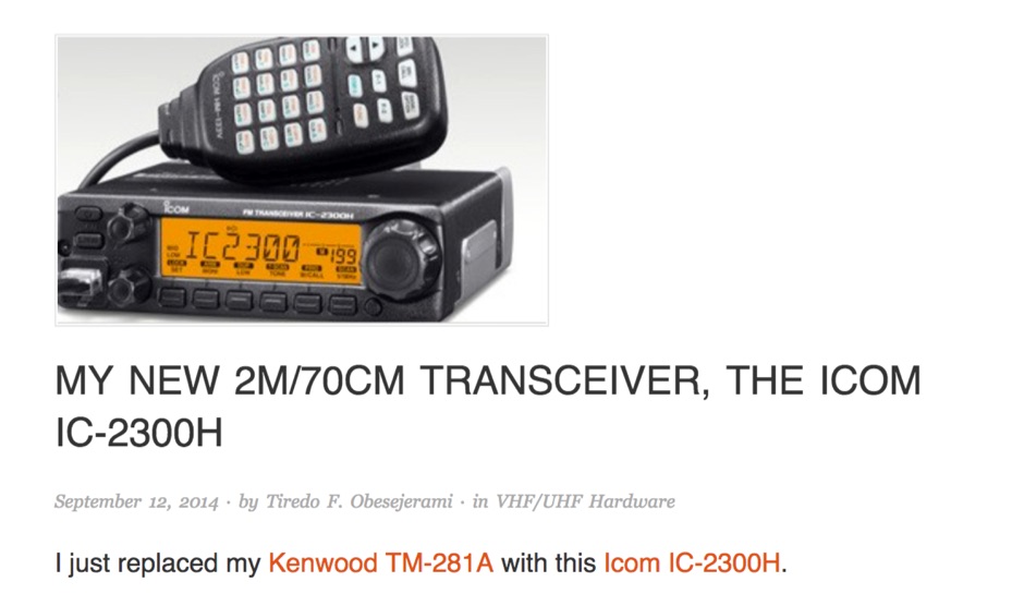 Icom IC-2300H Review Picture