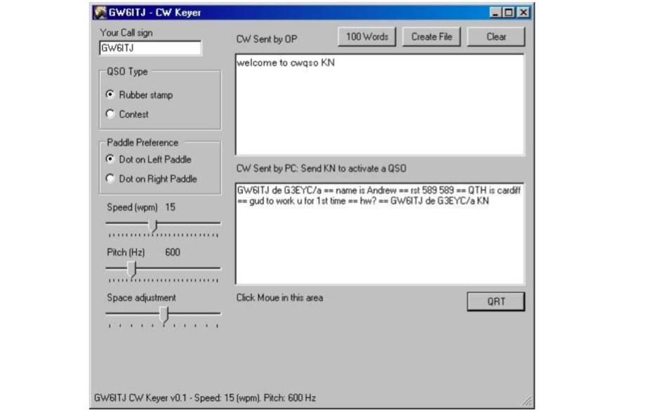 DXZone CWQSO - Send and Receive on your PC