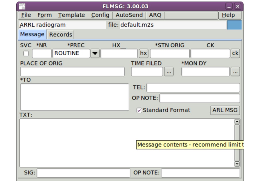  flmsg - Fast Light Message