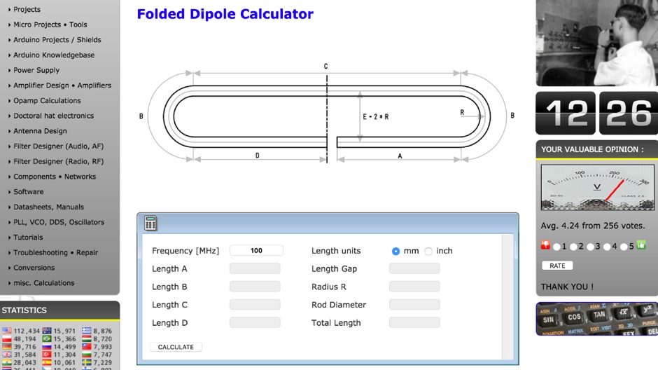 Folded Dipole Calculator