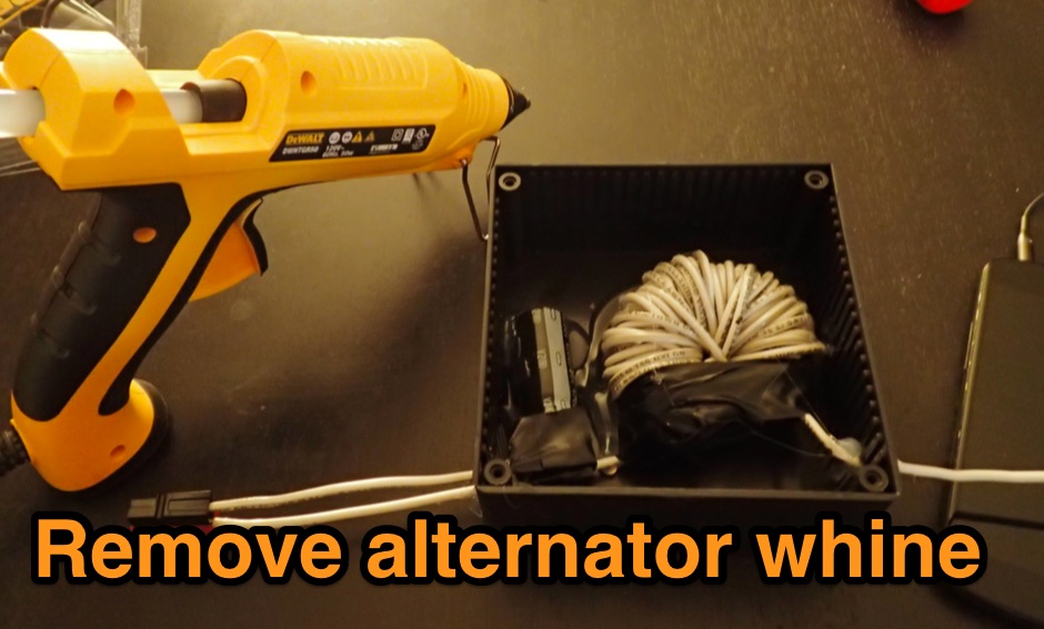 A low-pass filter to remove alternator whine