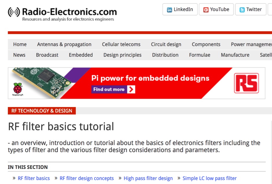 RF filter basics tutorial Picture