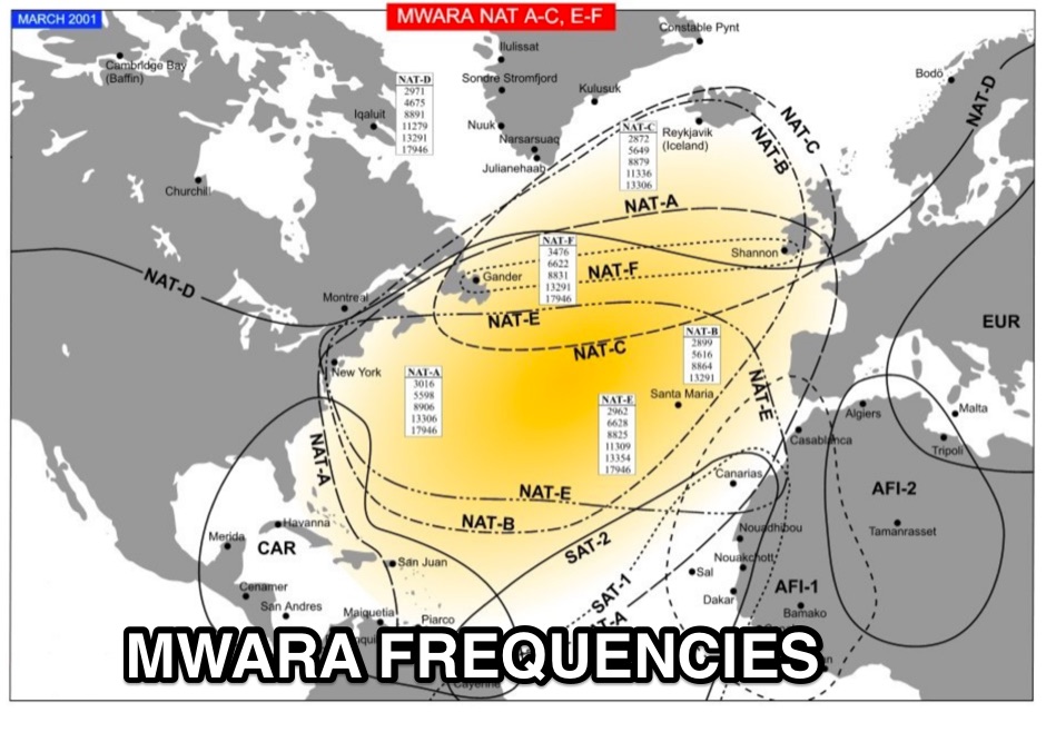 Major World Air Route Areas Frequencies Picture