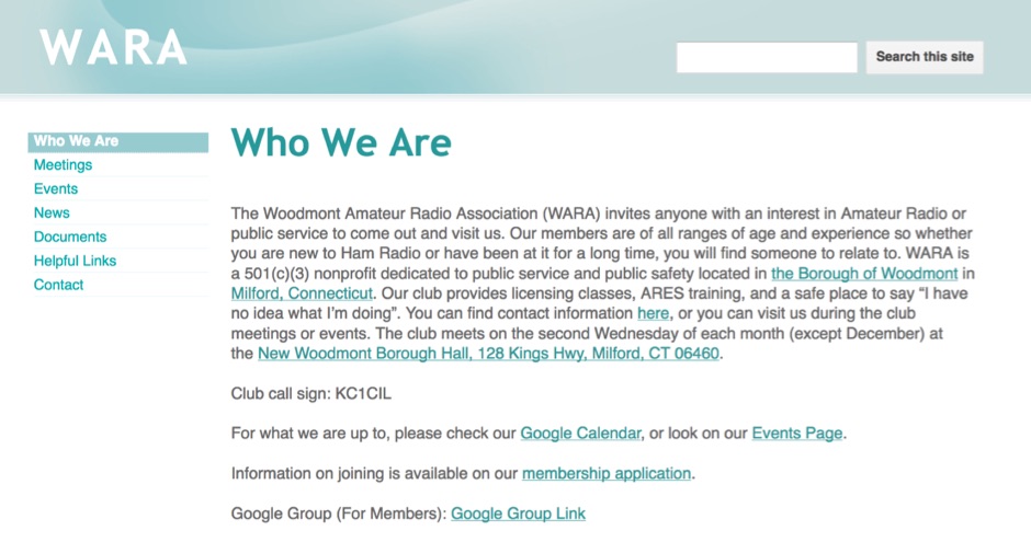 DXZone KC1CIL - Woodmont Amateur Radio Association