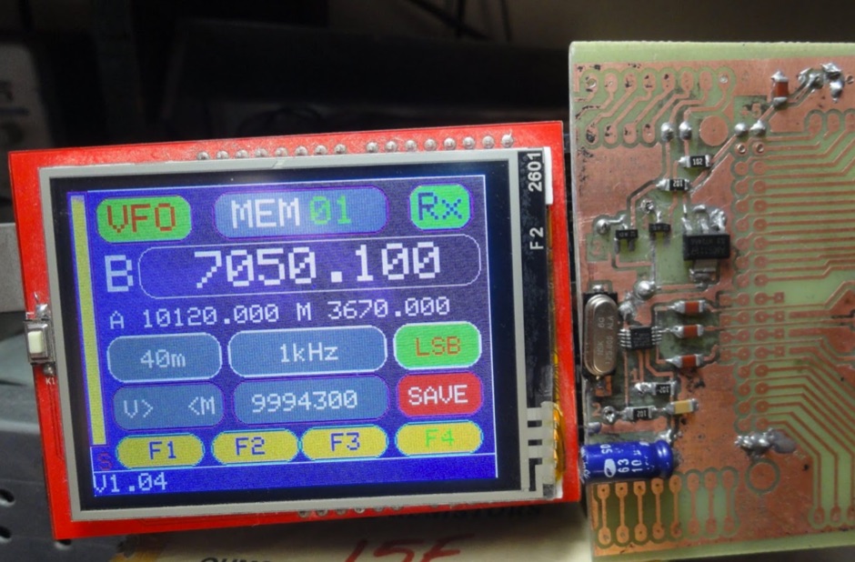 Colour TFT display with Touch controlled VFO BFO