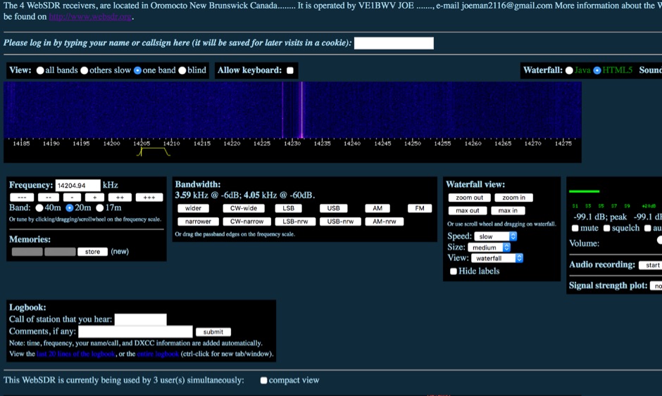 DXZone WebSDR in Canada