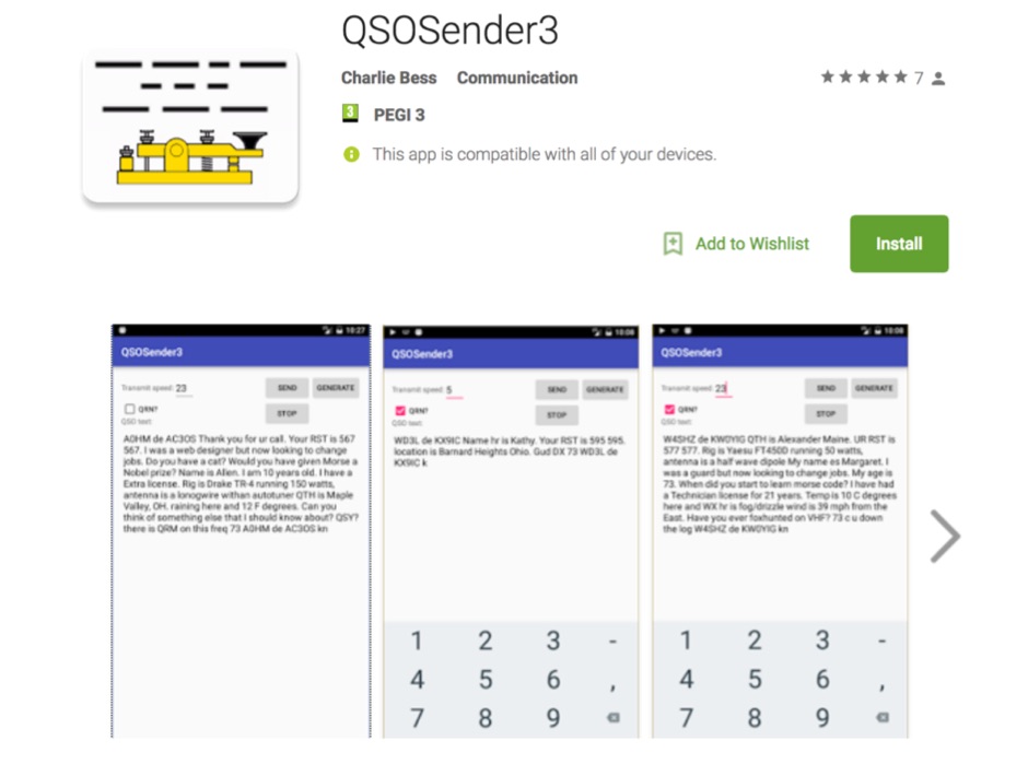 QSOSender3 - Android App Picture