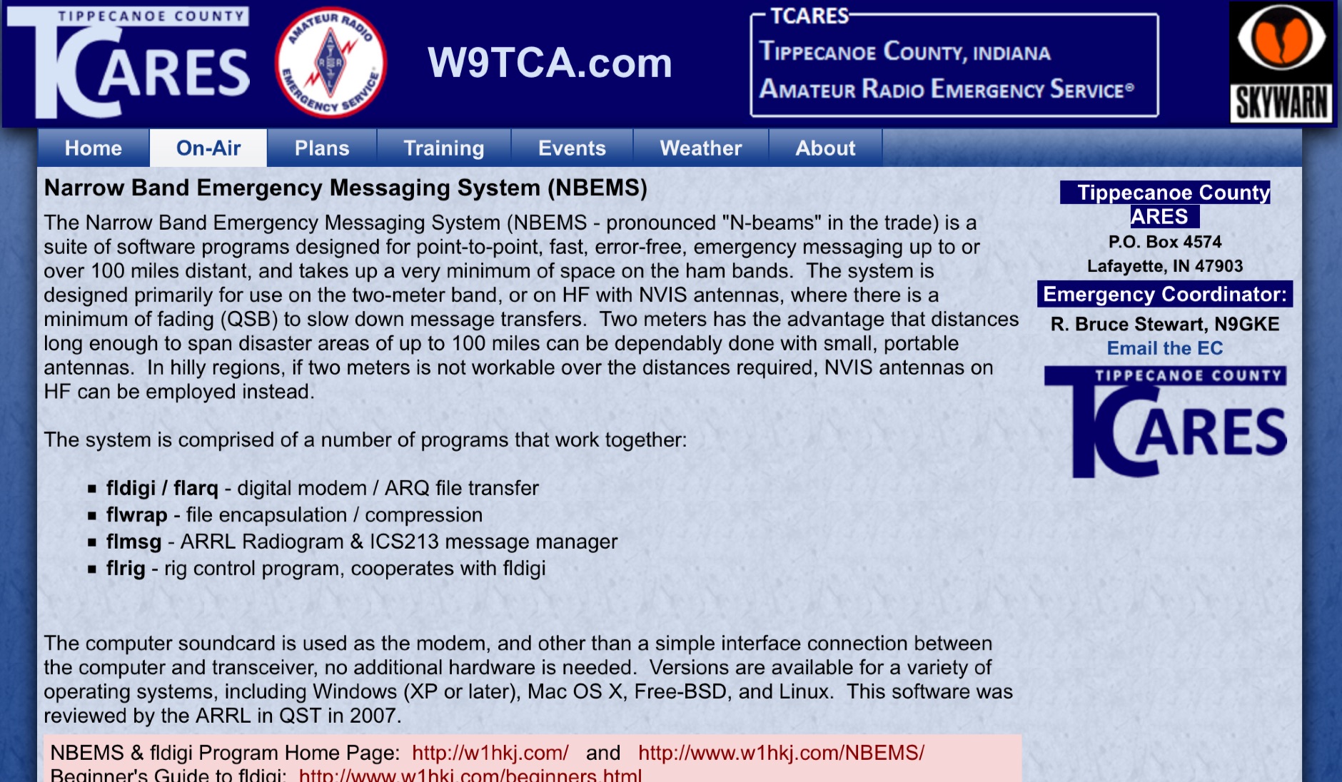 Narrow Band Emergency Messaging System (NBEMS)