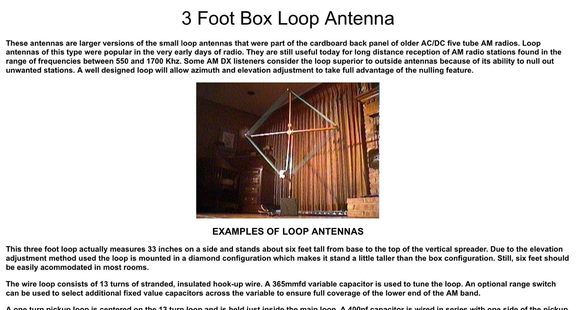 3 Foot Box Loop Antenna Picture