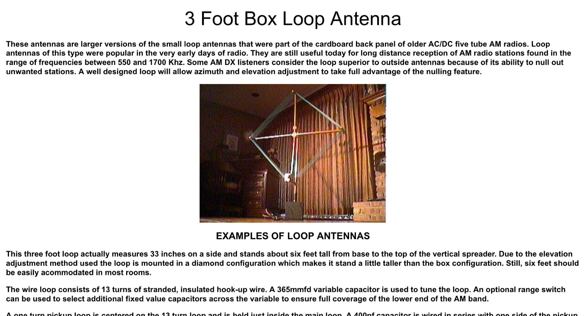 DXZone 3 Foot Box Loop Antenna