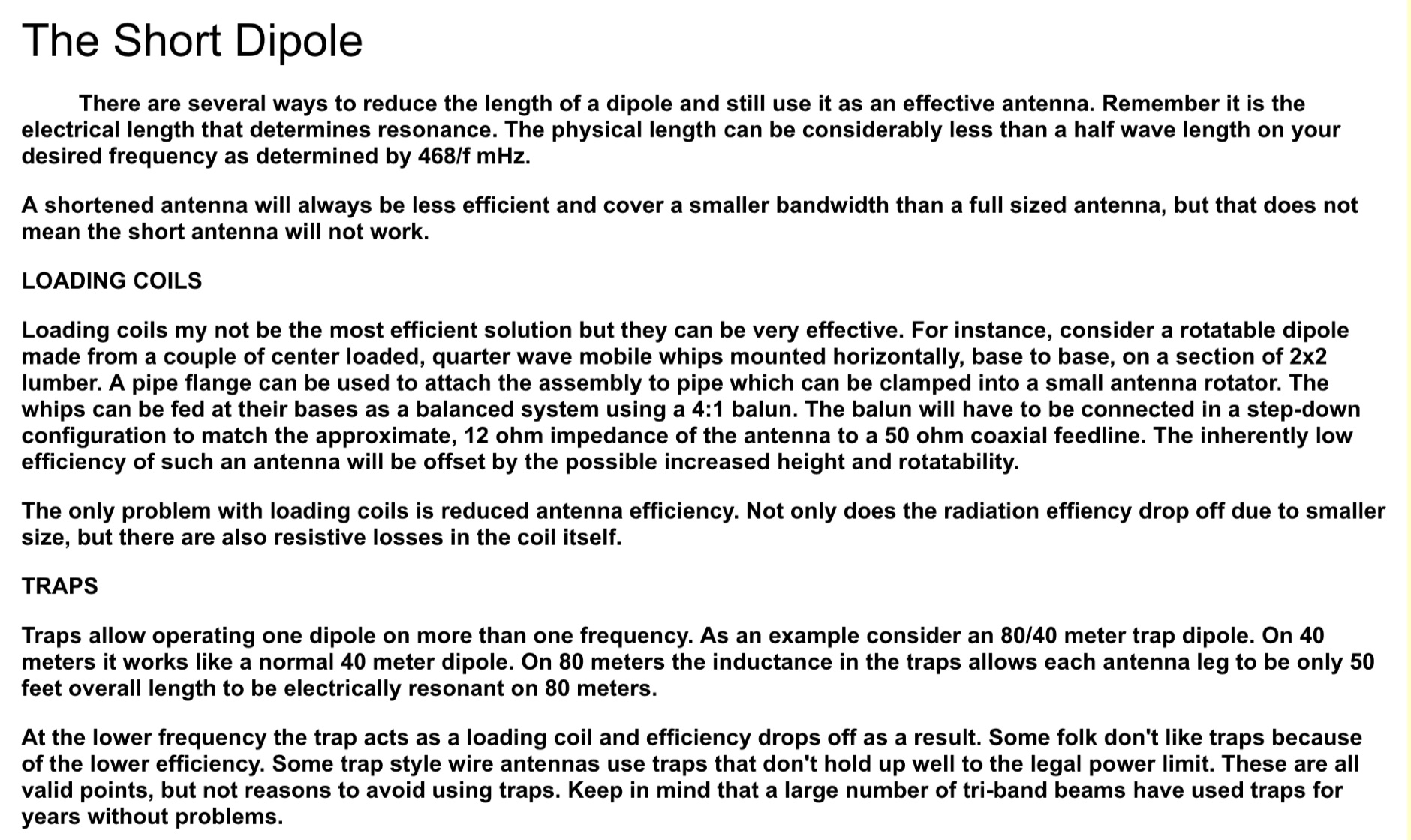 The Short Dipole