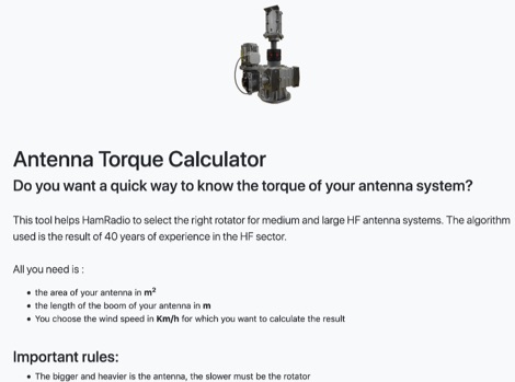 The Antenna Torque Calculator