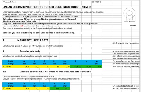 FT CALC 1.3 - Ferrite Toroidal Core HF Calculator