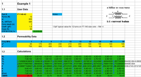 DXZone Balun_cmr Calculate common-mode impedance