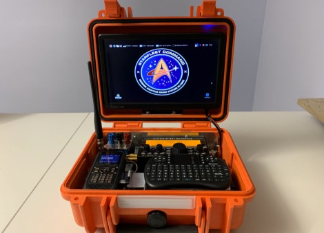 Compact GO-BOX with a Raspberry Pi4, Elecraft KX2 and Kenwood TH-D74 Picture