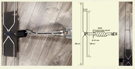 6m and 4m Vertical Dipole Antenna Picture