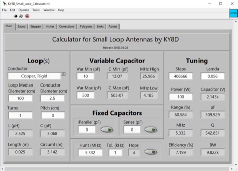 Small Loop Antenna Calculator by KY8D