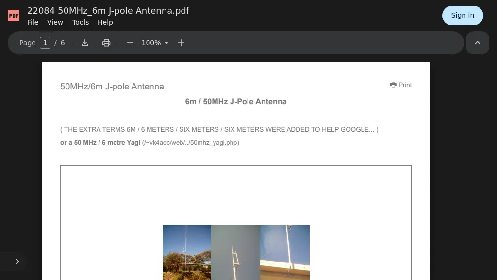 50MHz / 6m J-pole Antenna by VK4ADC image