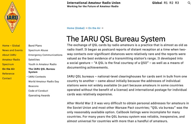 DXZone The IARU QSL Bureau System