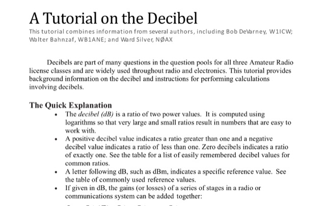 A Tutorial on the Decibel