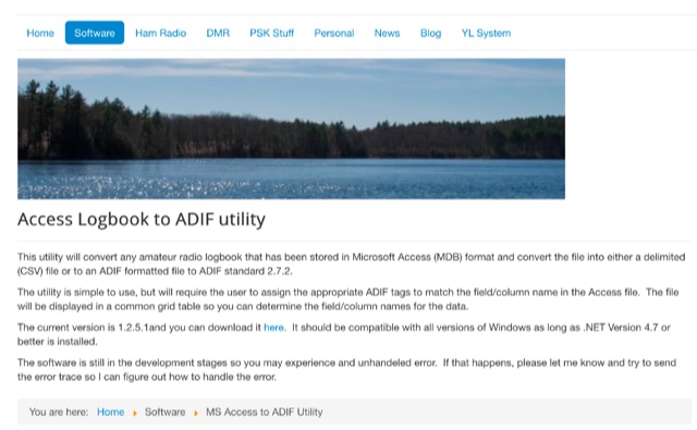 Log Book MDB to ADIF utility 