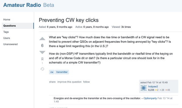 Preventing CW key clicks