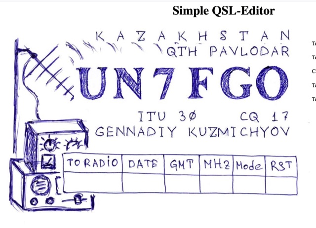 Simple Online QSL Generator Picture